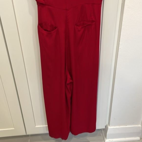 Maeve Grier Red Midi Wide Leg Jumpsuit - Picture 7 of 16